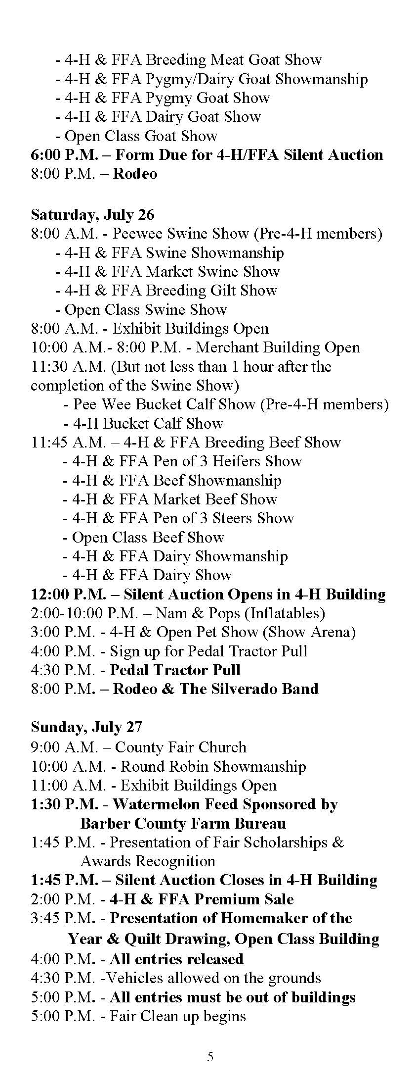 Page 2 Schedule